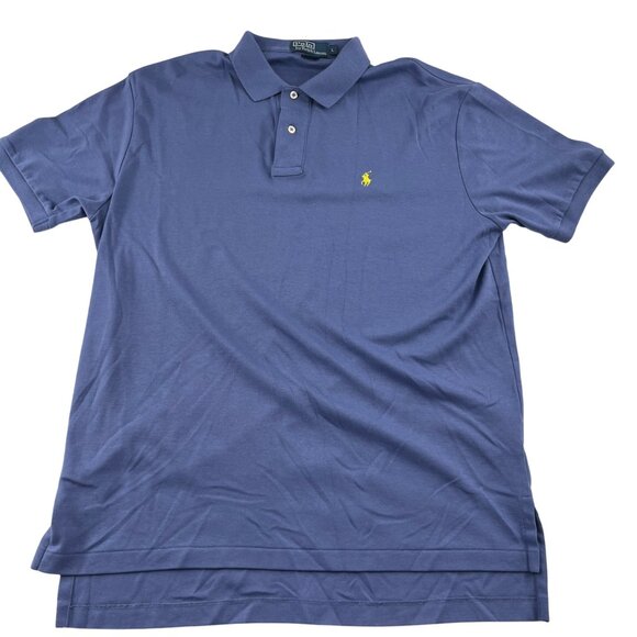 Ralph Lauren Polo Shirt Mens Size L Blue Cotton Short Sleeve Casual - Picture 1 of 4